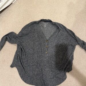 American Eagle Outfitters Charcoal V-Neck Sweater